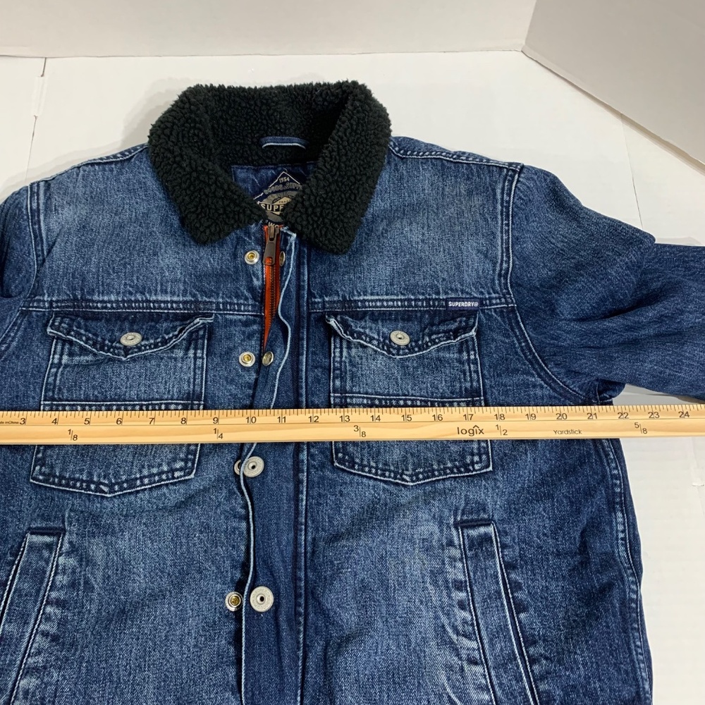 Superdry Unisex Size Large Trucker Jacket Mens or Women's Blue Denim - Picture 6 of 9